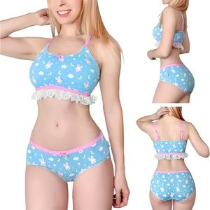 Littleforbig Lacy Trim Snuggle Bunny Bralette and Panty Set